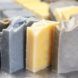 vegan natural soaps on steel table