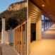 Wood school building with metal accents