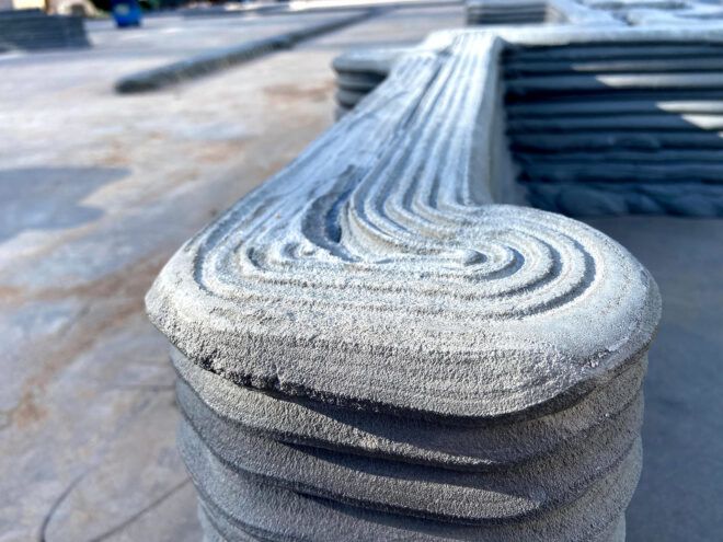 close-up of 3D-printed wall
