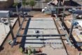 aerial view of home construction site