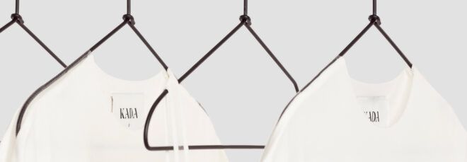 white organic T-shirts on hangers
