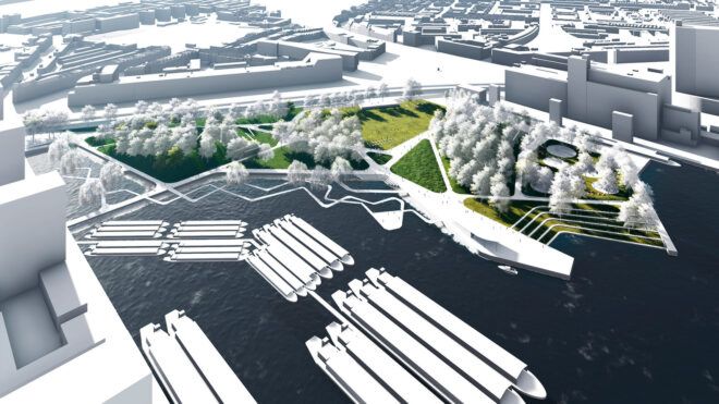 diagram of green park near harbor