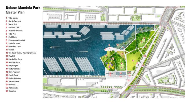 diagram of Nelson Mandela Park masterplan in Rotterdam