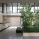 indoor garden across from reception desk