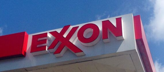 exxon sign on gas station