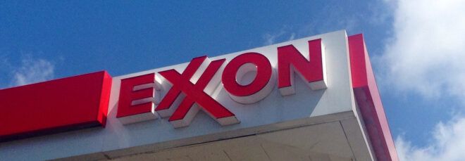 exxon sign on gas station