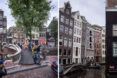 people moving 3d-printed bridge pieces down a canal