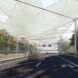 A translucent canopy over a highway.
