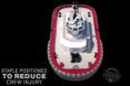 An overhead rendering of the back of the eWolf tugboat in gray and red.