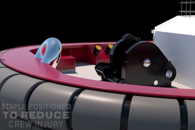 A close-up of the front of the boat.