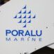 A close-up of a Poralu Marine logo on the BeBot.