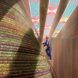 rendering person using ladder to climb vertical farm