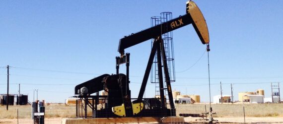 A fracking set up in the desert.