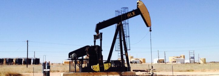 A fracking set up in the desert.