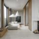 A view from the fireplace toward the bedroom.