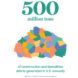 A colorful graphic illustrating the 500 million tons of construction debris generated in the U.S. annually.