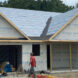 Front facade of house undergoing construction