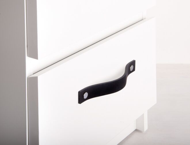 Black handle on a cabinet