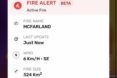 A screenshot from an app showing a fire alert for the McFarland Fire.