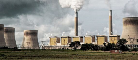 A power plant on the horizon.