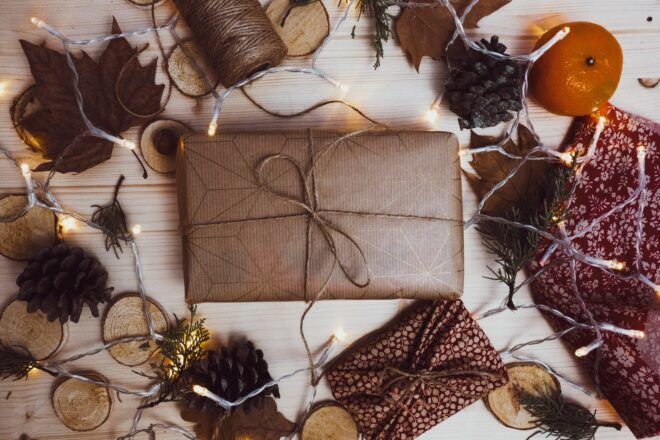 Package wrapped in parchment