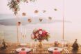 Table full of wedding decorations