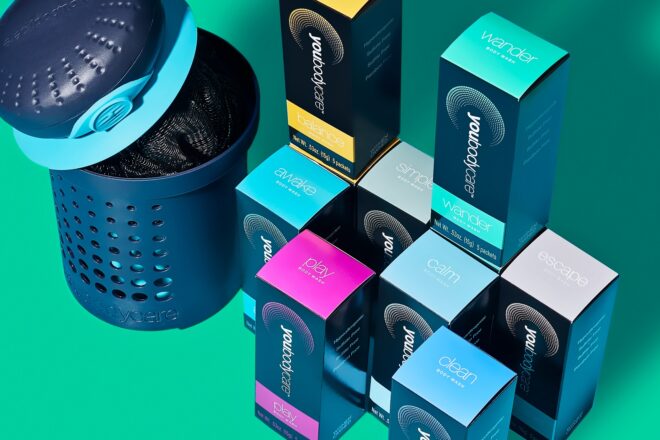 Products lined up in different color