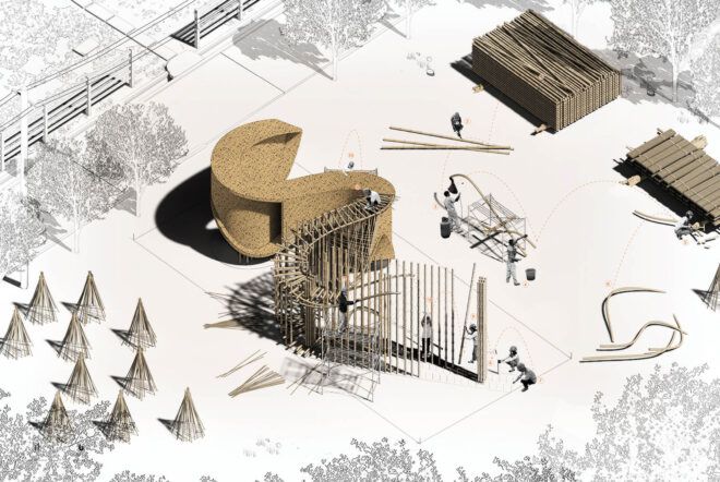 A sketch plan of the pavilion.