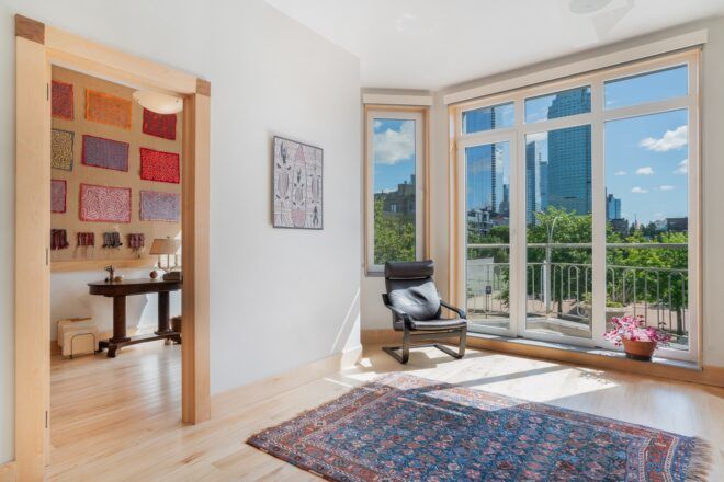 living room with floor-to-ceiling windows