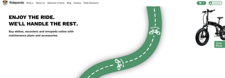 A screenshot of Ridepanda's website.