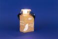 Lamp displayed on top of packaging box