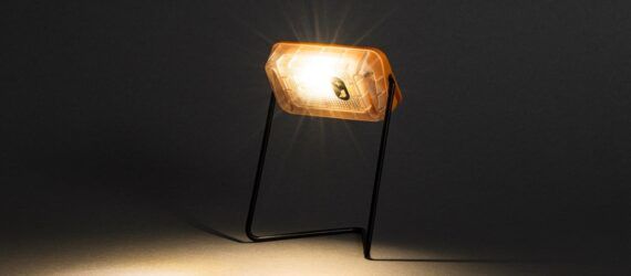 Lamp standing and shining a light down