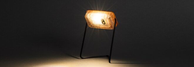 Lamp standing and shining a light down