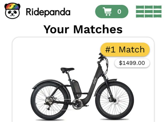 A Ridepanda match page.