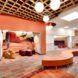 Interior of the elementary school with orange décor
