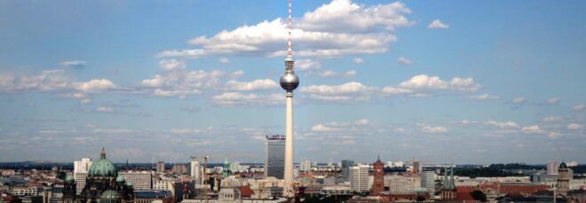 The Berlin city skyline.