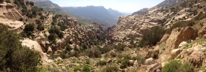 A rocky formation in Dana Biosphere Reserve.