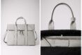 (Left to right) Front of bag, inside lining of bag