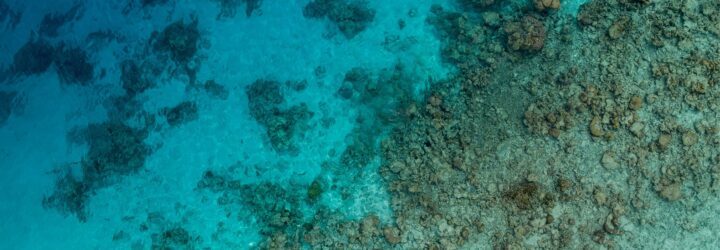 Clear blue ocean aerial view