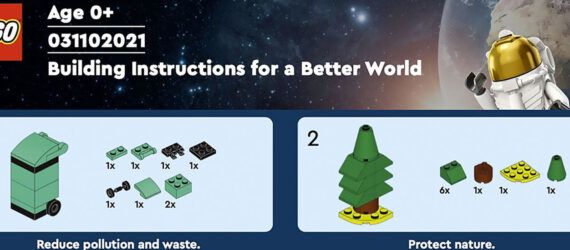 A LEGO infographic giving advice on saving the planet.