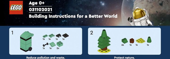A LEGO infographic giving advice on saving the planet.