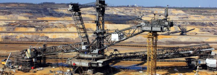 A mining machine in a pit.