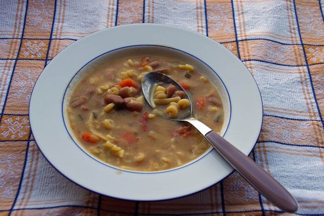 A bowl of bean soup.