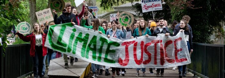 Group of youths protesting for climate justice