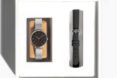 Solios Solar Watch with black leather band.