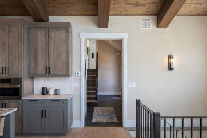 A doorway with a staircase that goes down