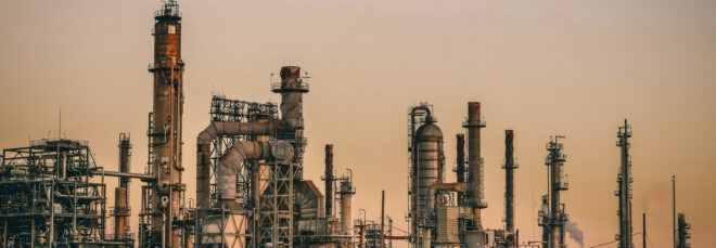 An oil refinery.