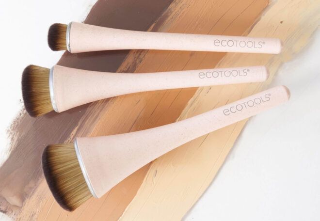 Three makeup brushes.