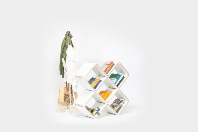 A shelf that is configured into the shape of an X