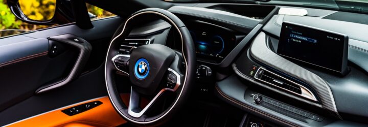 Black car interior of a BMW vehicle